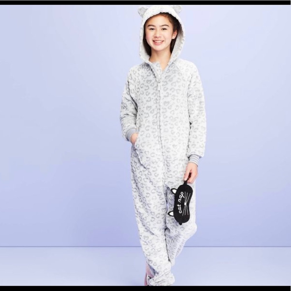 Girls Leopard print Gray Onesie